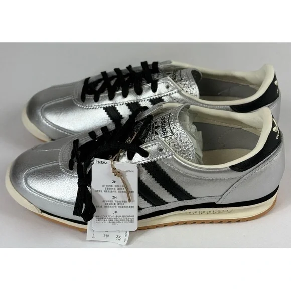 Adidas NWB SL 72 OG Unisex Sneakers Silver Metallic with Black, 8 Women / 7 Men - Picture 5 of 11